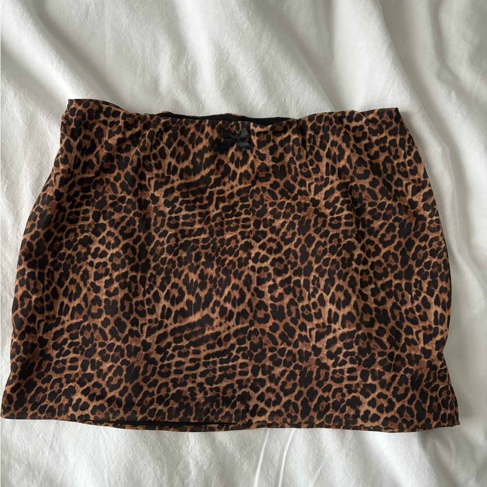 Edikted Brown and Black Mini Pencil Skirt Night Out